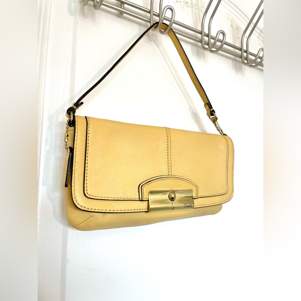 • SOLD • Coach Kristin Leather Yellow Mini Bag/Wristlet Y2K